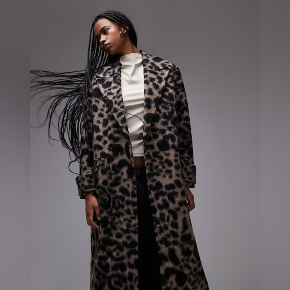 AllSaints Mabel wool blend coat in leopard NWT Size 2